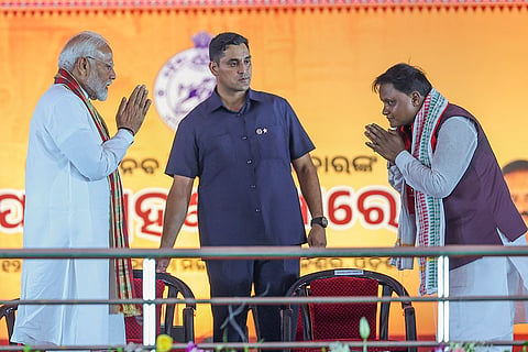 Mohan Charan Majhi greets PM Modi